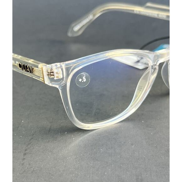 Quay Australia Cat Eye Clear Hardwire Mini Blue Light Block Readers Lenses +.5 main image 4